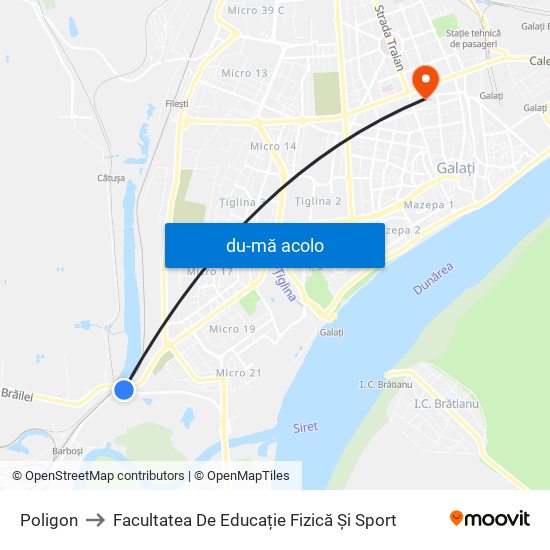 Harta de Poligon către Facultatea De Educație Fizică Și Sport