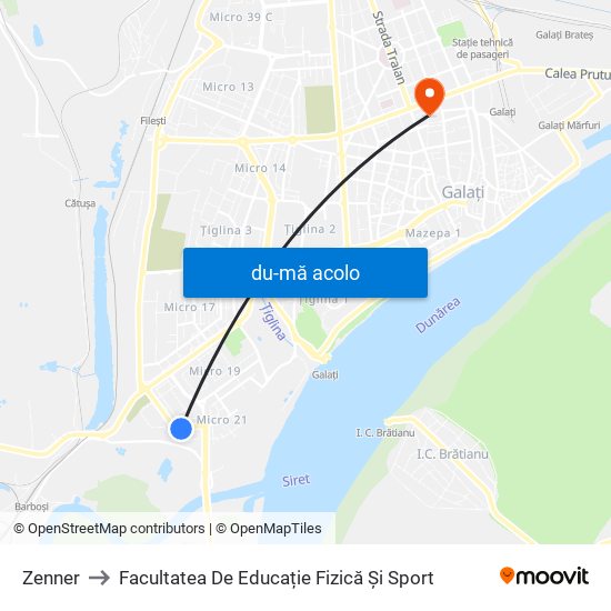 Harta de Zenner către Facultatea De Educație Fizică Și Sport