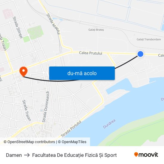 Harta de Damen către Facultatea De Educație Fizică Și Sport