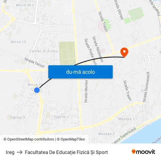 Harta de Ireg către Facultatea De Educație Fizică Și Sport