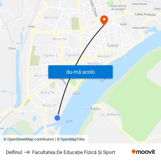 Harta de Delfinul către Facultatea De Educație Fizică Și Sport