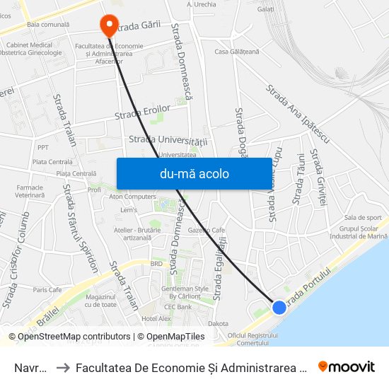 Harta de Navrom către Facultatea De Economie Și Administrarea Afacerilor