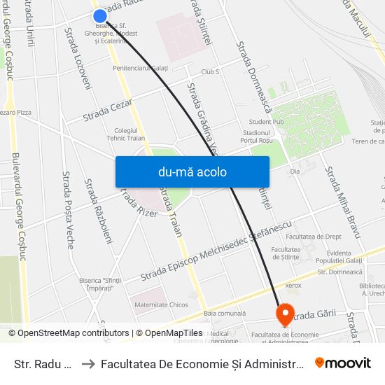 Harta de Str. Radu Negru către Facultatea De Economie Și Administrarea Afacerilor