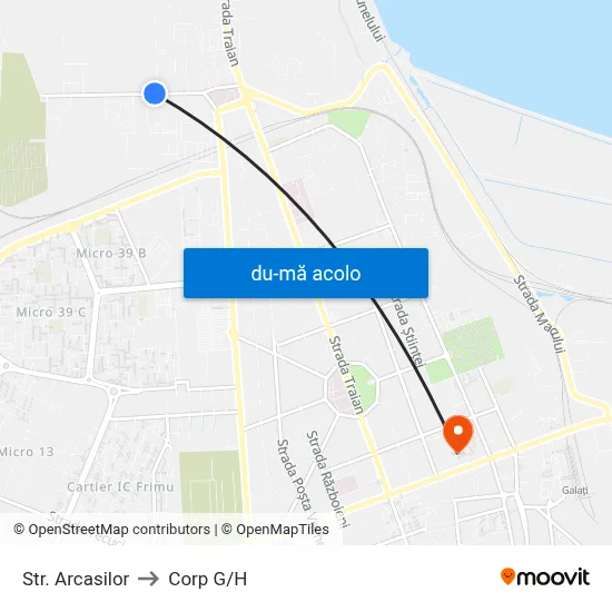Harta de Str. Arcasilor către Corp G/H