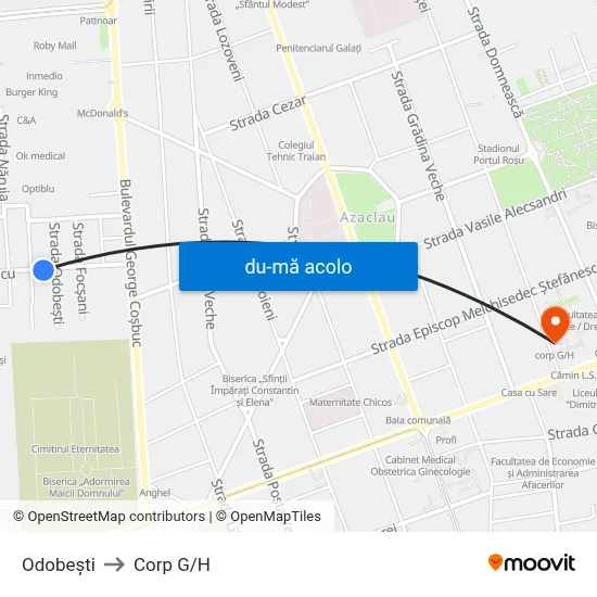Harta de Odobești către Corp G/H