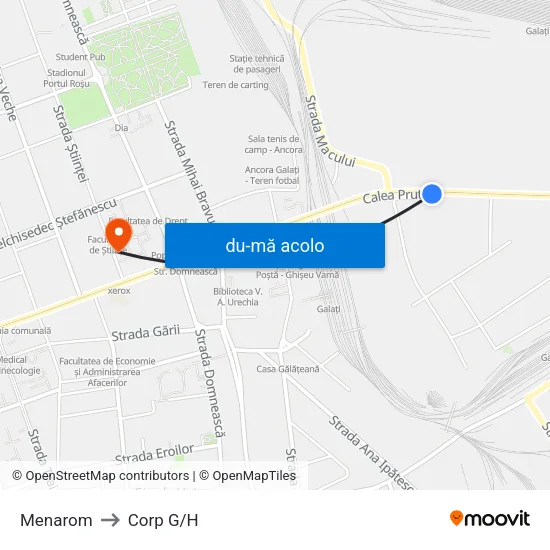 Harta de Menarom către Corp G/H