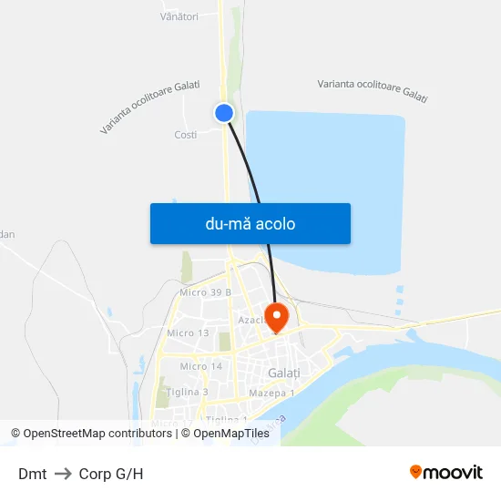 Harta de Dmt către Corp G/H