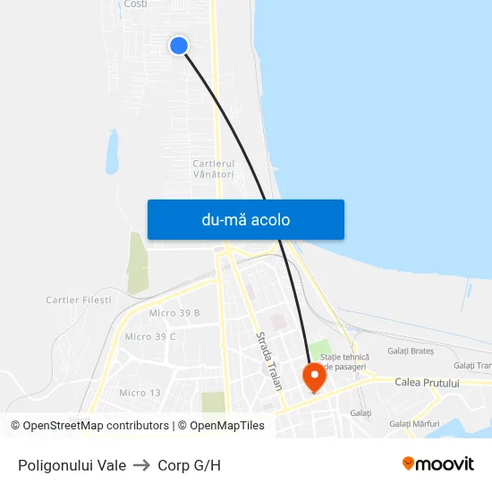 Harta de Poligonului Vale către Corp G/H