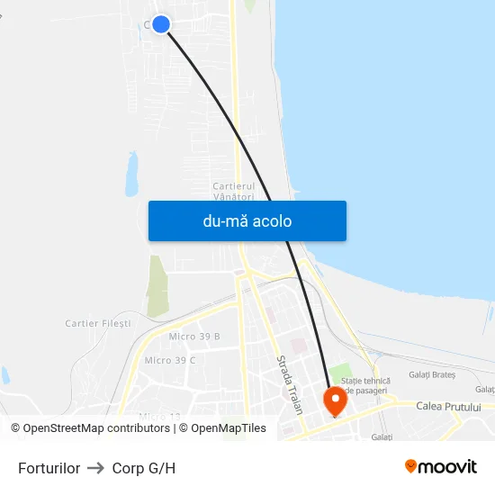 Harta de Forturilor către Corp G/H