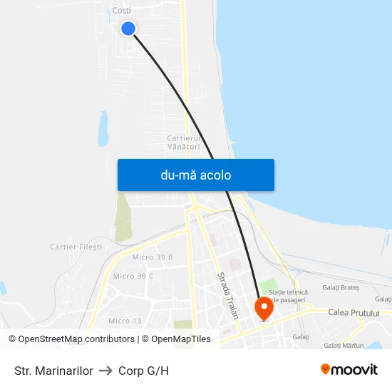 Harta de Str. Marinarilor către Corp G/H
