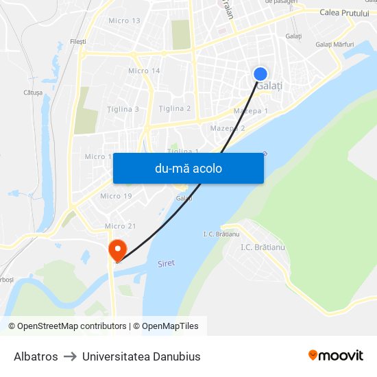 Harta de Albatros către Universitatea Danubius
