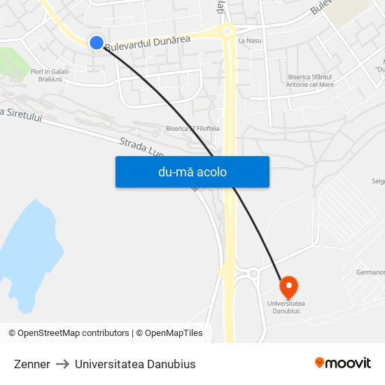 Harta de Zenner către Universitatea Danubius