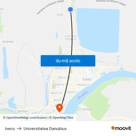 Harta de Iveco către Universitatea Danubius