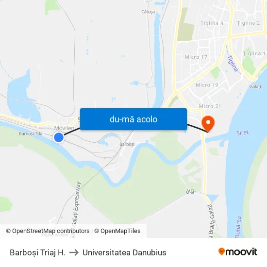 Harta de Barboşi Triaj H. către Universitatea Danubius