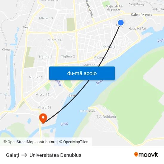 Harta de Galaţi către Universitatea Danubius