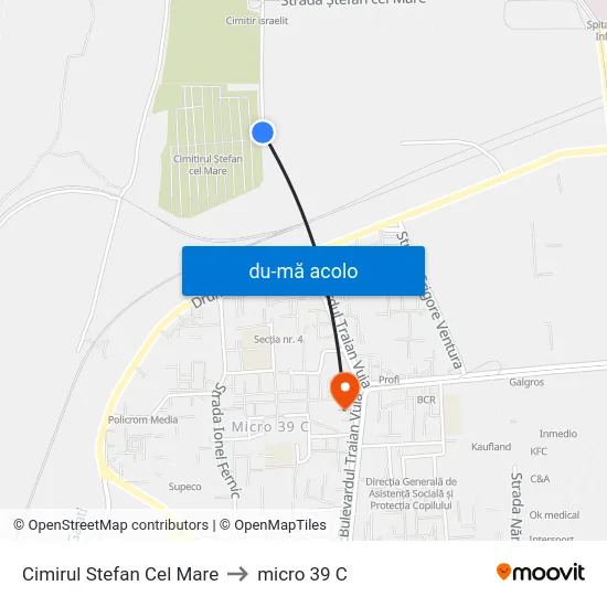 Harta de Cimirul Stefan Cel Mare către micro 39 C