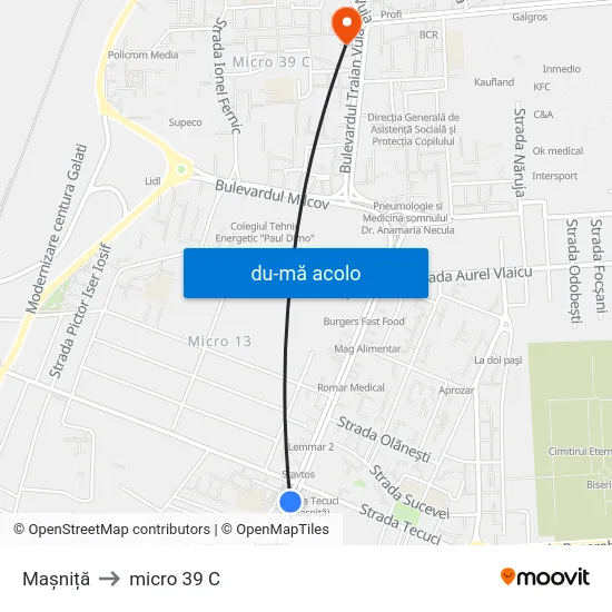 Harta de Mașniță către micro 39 C