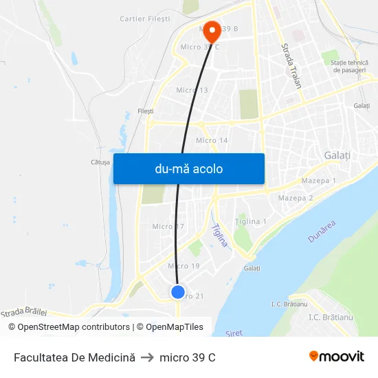 Harta de Facultatea De Medicină către micro 39 C