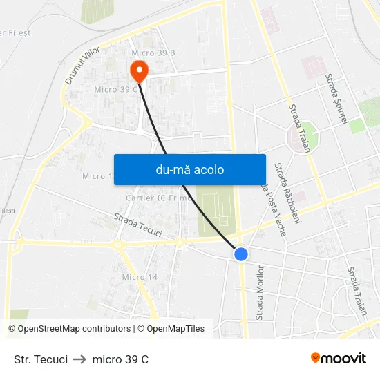Harta de Str. Tecuci către micro 39 C