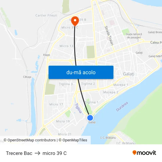 Harta de Trecere Bac către micro 39 C