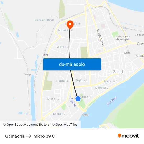 Harta de Gamacris către micro 39 C
