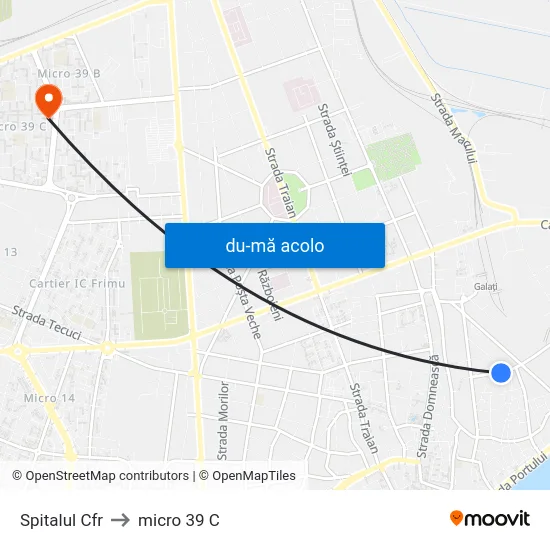 Harta de Spitalul Cfr către micro 39 C