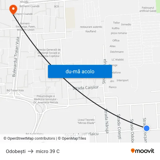 Harta de Odobești către micro 39 C