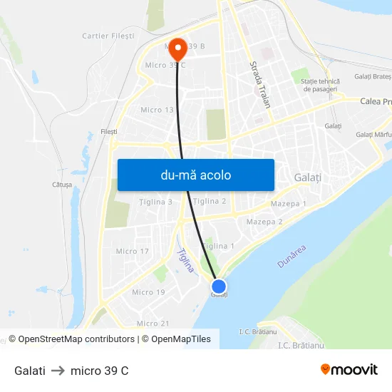 Harta de Galati către micro 39 C