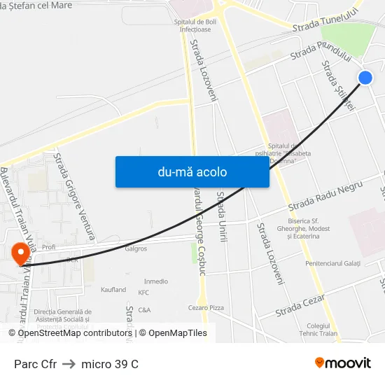 Harta de Parc Cfr către micro 39 C
