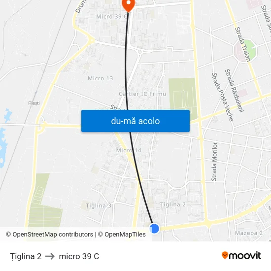 Harta de Țiglina 2 către micro 39 C