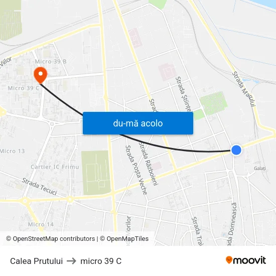 Harta de Calea Prutului către micro 39 C