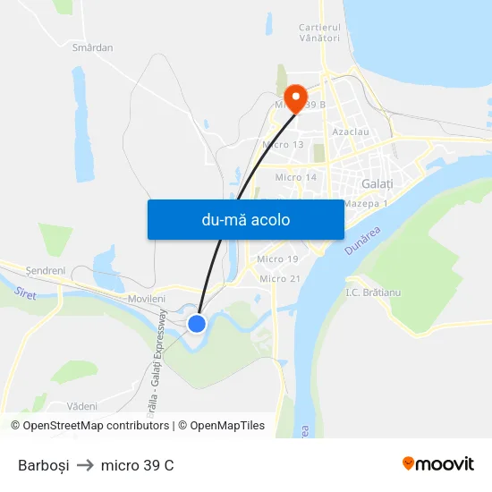 Harta de Barboși către micro 39 C