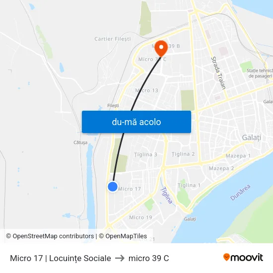 Harta de Micro 17 | Locuințe Sociale către micro 39 C