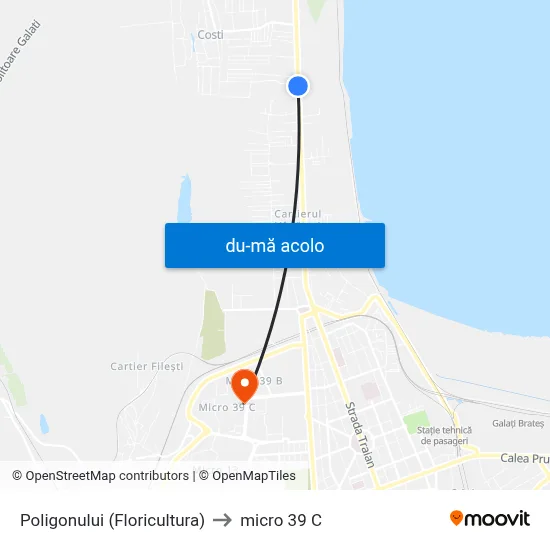Harta de Poligonului (Floricultura) către micro 39 C