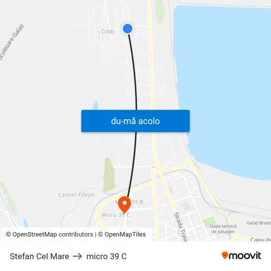 Harta de Stefan Cel Mare către micro 39 C