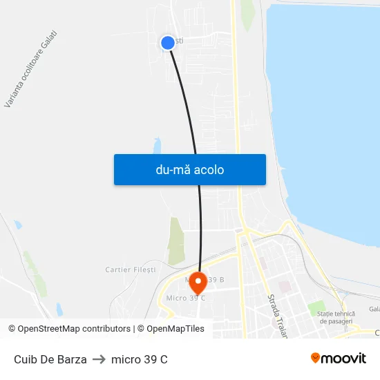 Harta de Cuib De Barza către micro 39 C