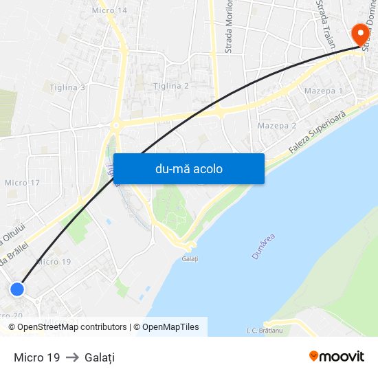 Harta de Micro 19 către Galați