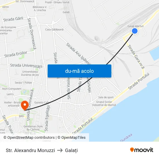 Harta de Str. Alexandru Moruzzi către Galați