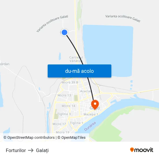 Harta de Forturilor către Galați