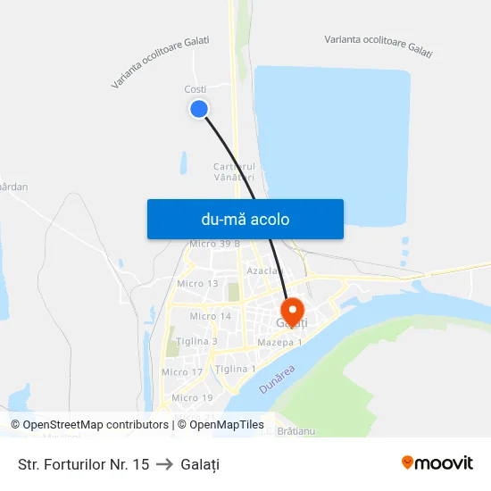 Harta de Str. Forturilor Nr. 15 către Galați