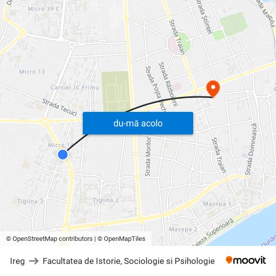 Harta de Ireg către Facultatea de Istorie, Sociologie si Psihologie