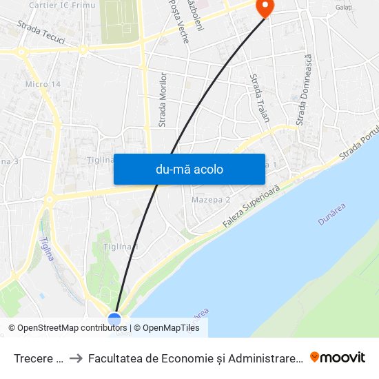 Harta de Trecere Bac către Facultatea de Economie și Administrarea Afacerilor