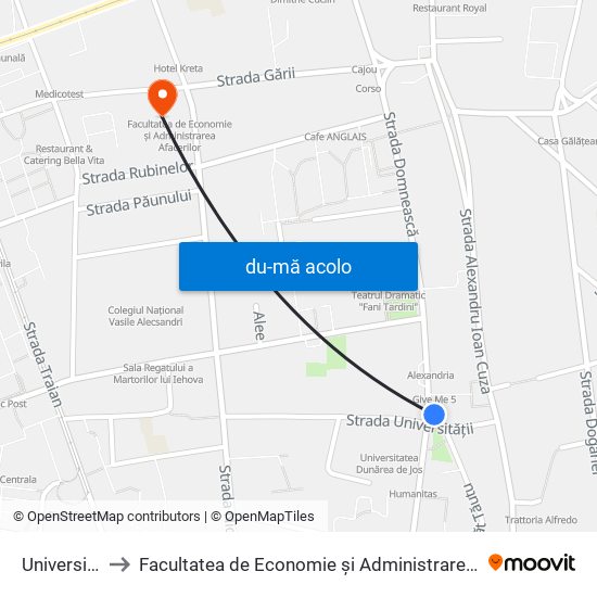 Harta de Universitate către Facultatea de Economie și Administrarea Afacerilor