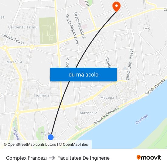 Harta de Complex Francezi către Facultatea De Inginerie