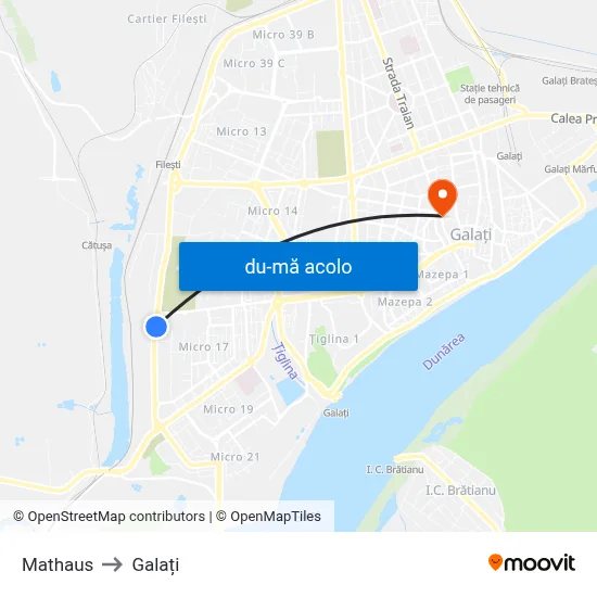 Harta de Mathaus către Galați