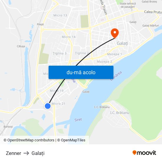 Harta de Zenner către Galați