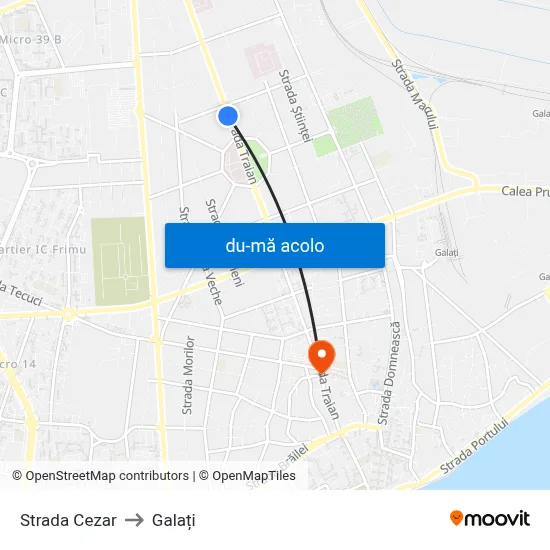Harta de Strada Cezar către Galați