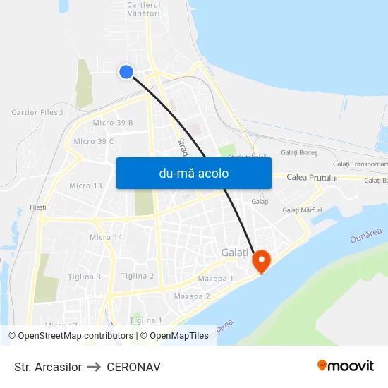 Harta de Str. Arcasilor către CERONAV