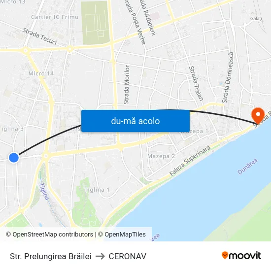 Harta de Str. Prelungirea Brăilei către CERONAV