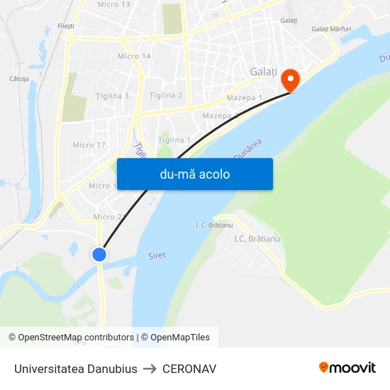 Harta de Universitatea Danubius către CERONAV